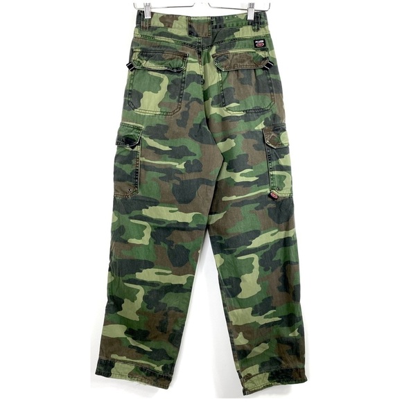 PLUGG Jeans Vintage High Rise Como Cargo Pants in Military Green Size 16 Girls - Picture 4 of 10